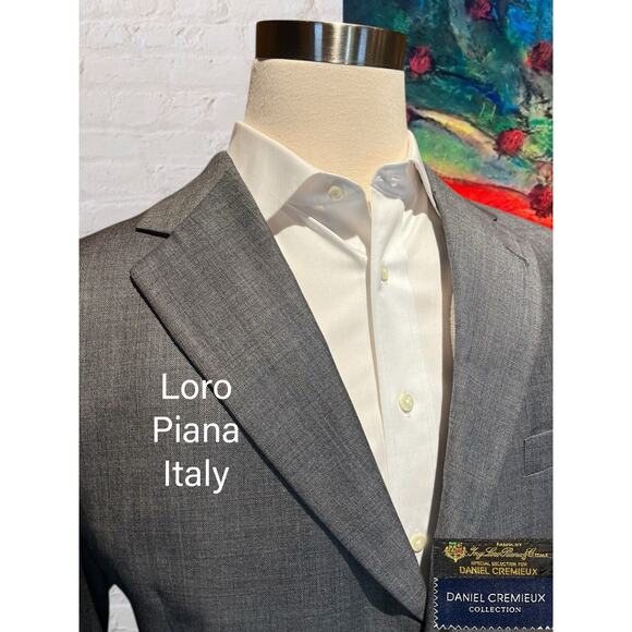 Ing Loro Piana x Daniel Cremieux 44L Gray Subtle Burnt Orange Plaid 3B Blazer - Picture 3 of 11